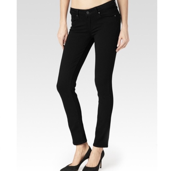 PAIGE Jet Black stretch Denim jeans called the skyline ankle peg size 27 - Picture 1 of 9
